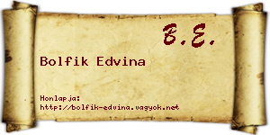 Bolfik Edvina névjegykártya